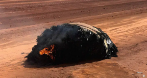 objeto em chamas encontrado na região de Pilbara, no oeste da Austrália