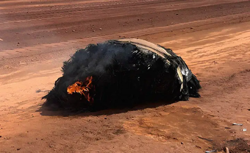 objeto em chamas encontrado na região de Pilbara, no oeste da Austrália