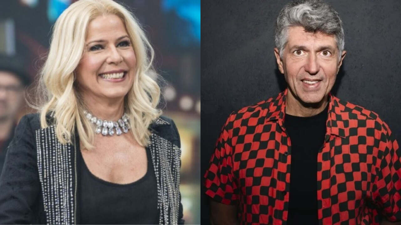 Montagem de fotos de Paula Toller e Leoni