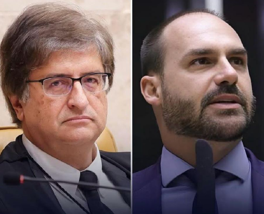 O procurador-geral da República, Paulo Gonet, e o deputado federal Eduardo Bolsonaro (PL-SP) em montagem de duas fotos, em close