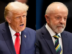 Donald Trump e Luiz Inácio Lula da Silva em montagem de duas fotos