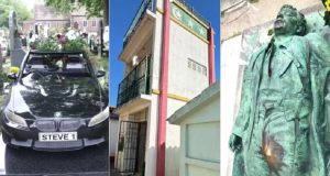 Túmulos inusitados como BMW, churrasqueira e motivo fálico