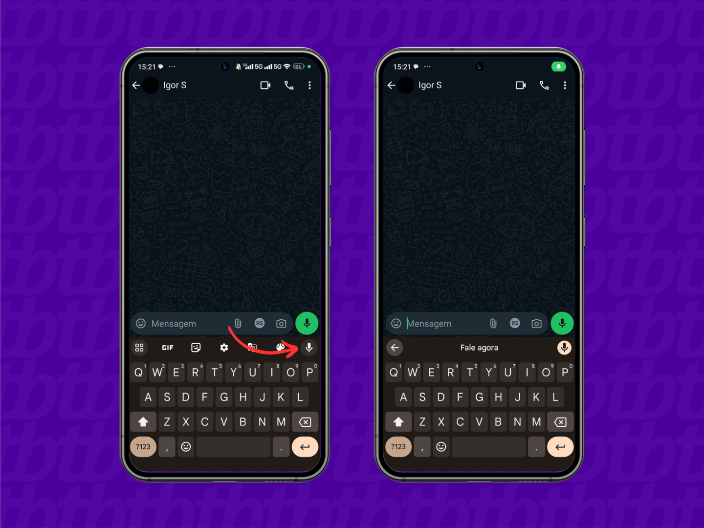 Arte com dois celulares