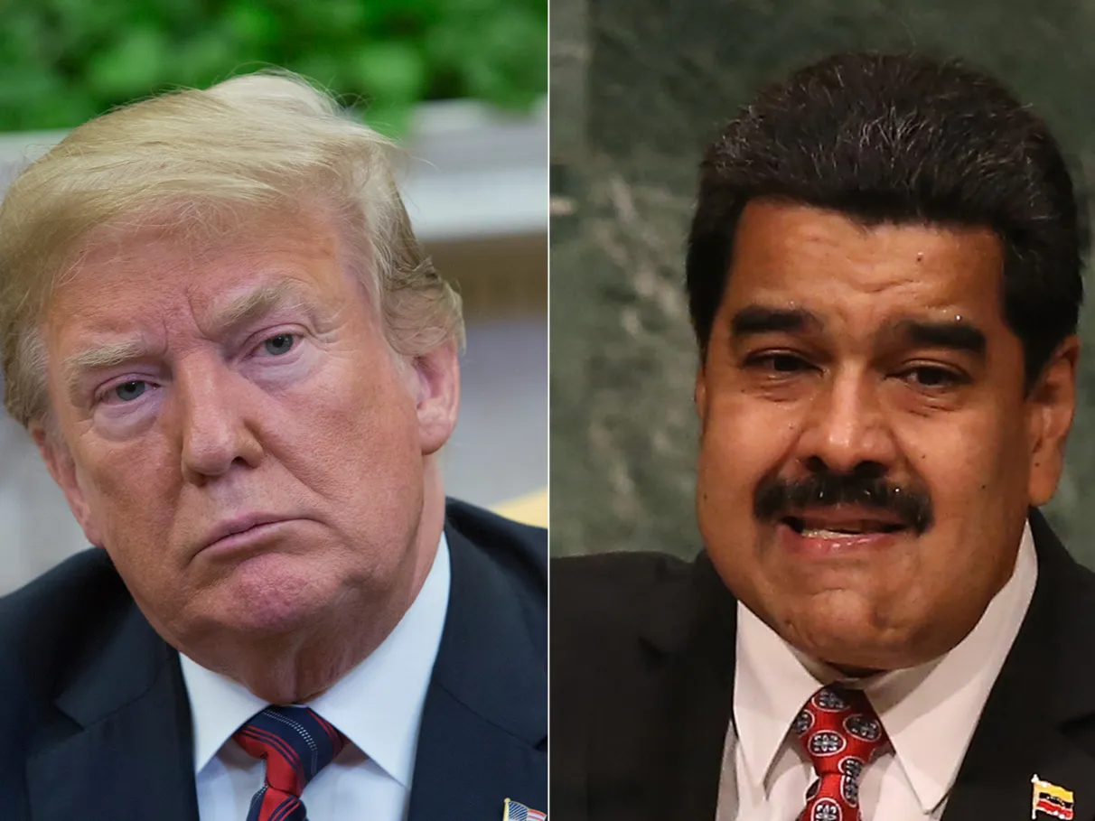 Os presidentes dos EUA e da Venezuela, Donald Trump e Nicolás Maduro, em montagem de duas fotos