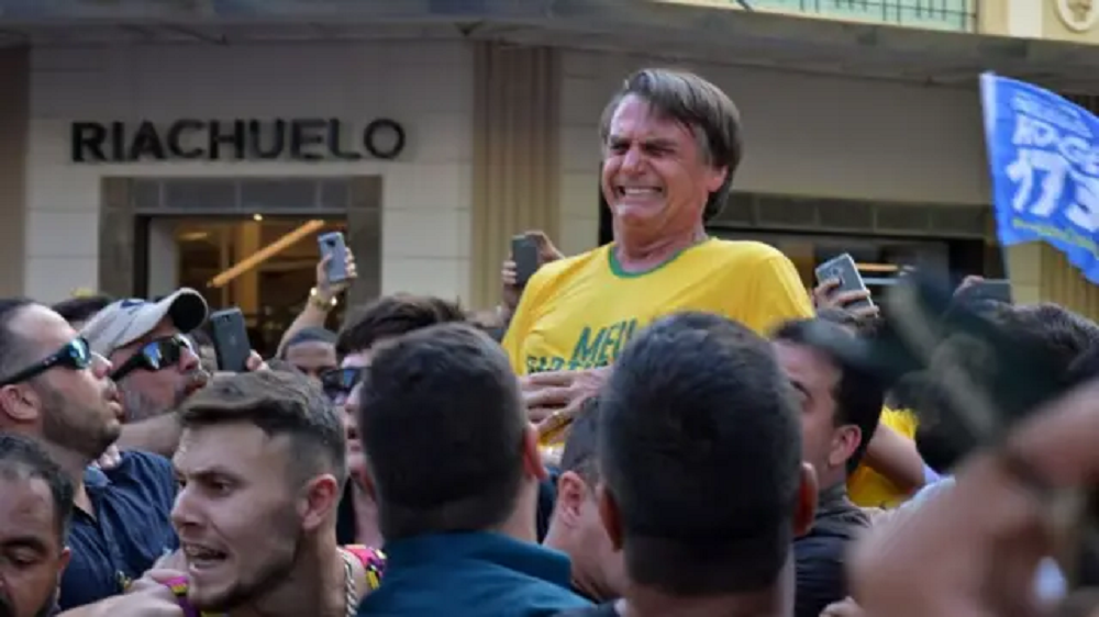 Jair Bolsonaro (PL) durante episódio da facada