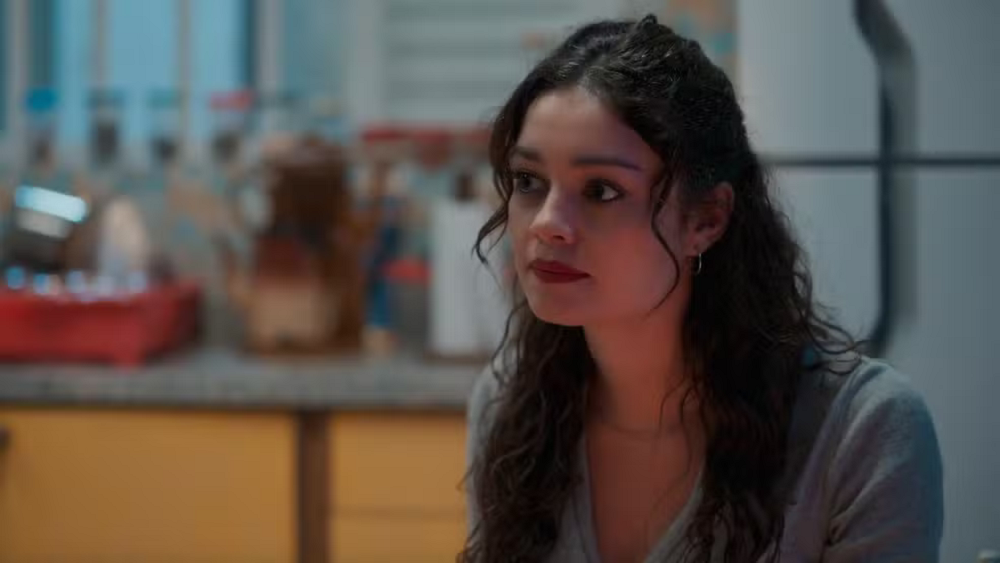 Sophie Charlotte com expressão assustada em Três Graças