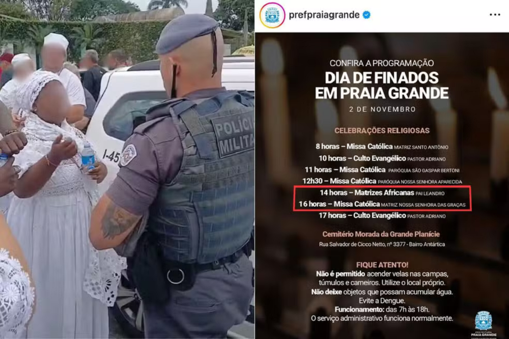 Caso ocorreu durante as celebrações religiosas do Dia de Finados