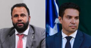 Montagem de fotos de Pastor Henrique Vieira e Alexandre Ramagem