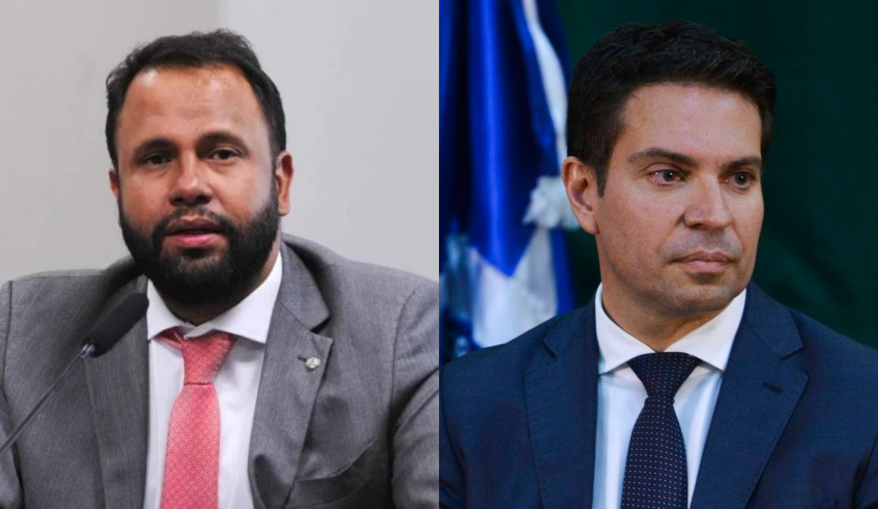 Montagem de fotos de Pastor Henrique Vieira e Alexandre Ramagem