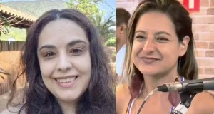 As funcionárias do Cefet Layse e Allane em montagem de duas fotos