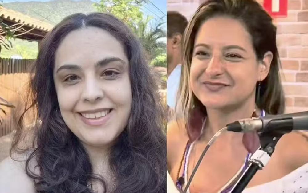 As funcionárias do Cefet Layse e Allane em montagem de duas fotos