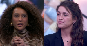 A atriz Taís Araújo e a autora Manuela Dias em montagem de duas fotos