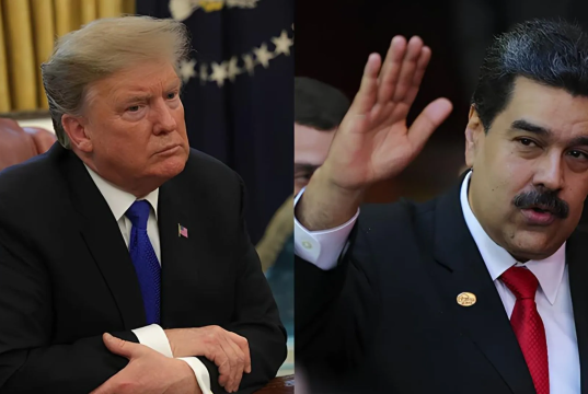 Donald Trump e Nicolás Maduro em montagem de duas fotos