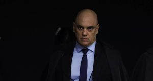 O ministro do Supremo Tribunal Federal, Alexandre de Moraes, sério