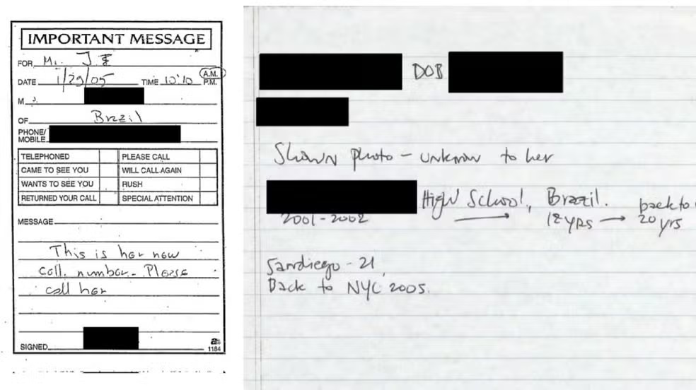 Arquivos de Epstein com menções ao Brasil