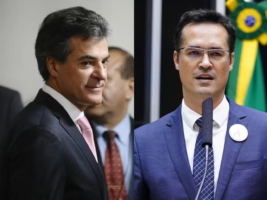 Montagem de fotos dO deputado federal Beto Richa (PSDB-PR) e o ex-procurador da Lava Jato Deltan Dallagnol (Novo-PR)