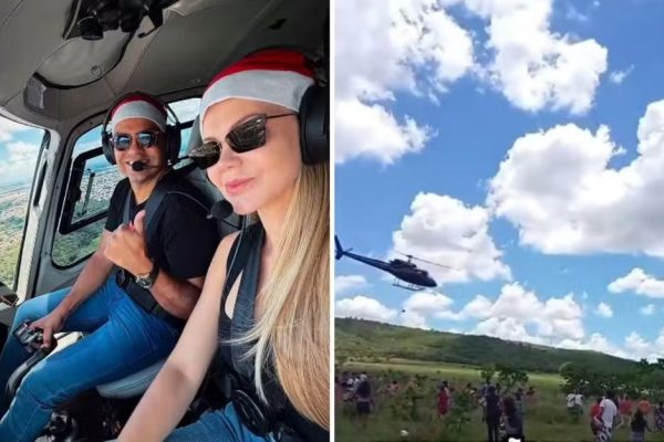 VÍDEO: Frigorífico que atacou petistas joga carne de helicóptero para moradores em GO