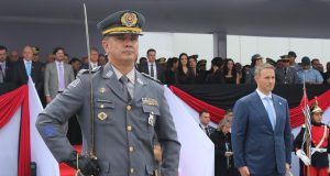 O coronel José Augusto Coutinho, comandante da PM, e o então secretário da Segurança, Guilherme Derrite