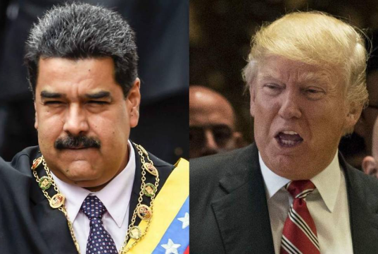 O presidente da Venezuela, Nicolás Maduro, e o presidente dos Estados Unidos, Donald Trump, em montagem de duas fotos