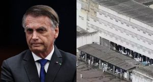 Montagem de fotos do ex-presidente Jair Bolsonaro (PL) e da Papudinha