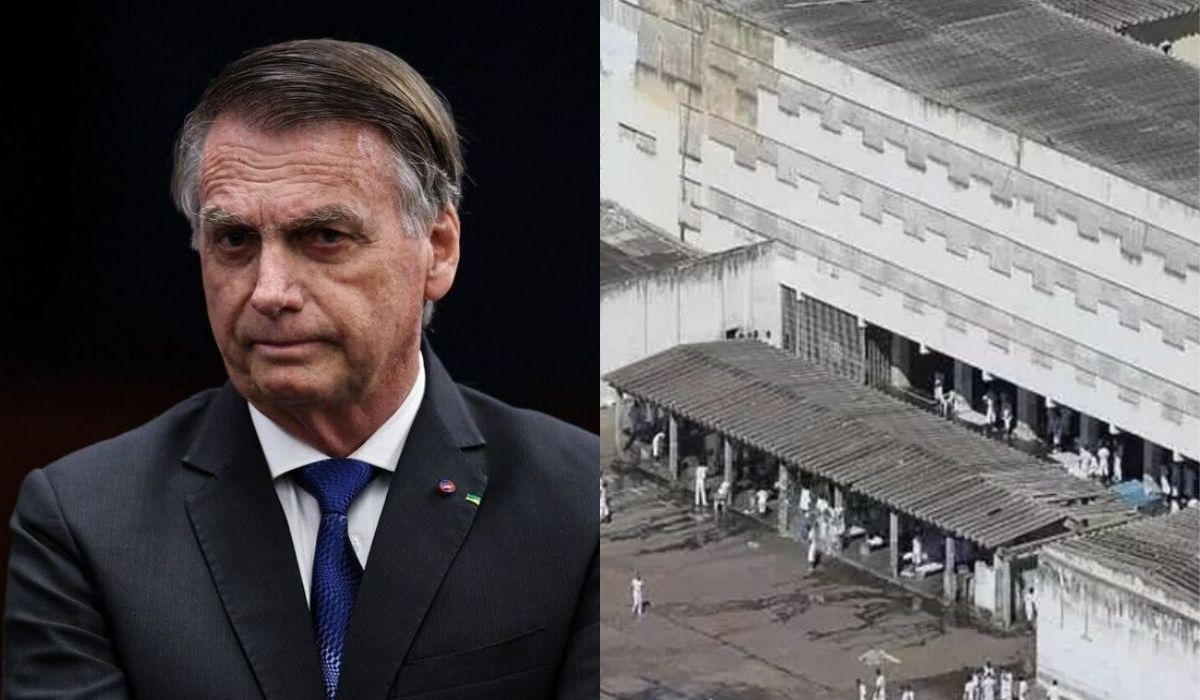 Montagem de fotos do ex-presidente Jair Bolsonaro (PL) e da Papudinha