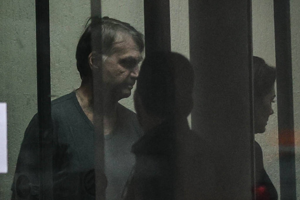 Jair Bolsonaro (PL) na sede da Polícia Federal, em Brasília