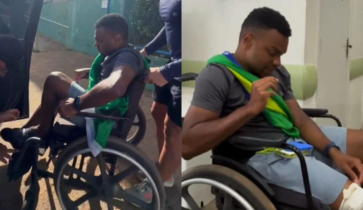 O ex-vereador da cidade de São Paulo Fernando Holiday (PL) em montagem de duas fotos, em cadeira de rodas, na UPA