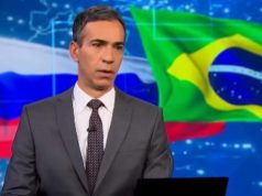 César Tralli sério no Jornal Nacional