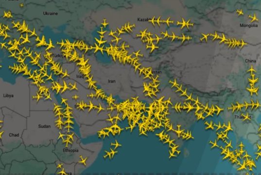 Espaço aéreo do Irã estava vazio por volta das 20h de Brasília