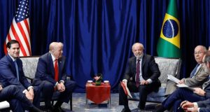 O presidente Luiz Inácio Lula da Silva e o presidente dos Estados Unidos, Donald Trump, em encontro anterior