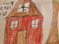 Desenho de criança de dentro do centro de detenção no Texas