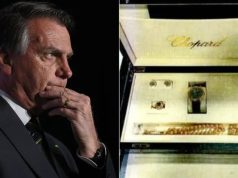 Jair Bolsonaro e os seis itens da marca suíça Chopard em montagem de duas fotos