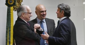 Edson Fachin, Alexandre de Moraes e Luiz Fux conversando