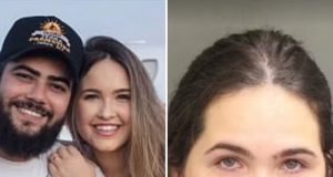 Amanda Vasconcelos com Henrique e em foto na prisão