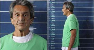 ex-deputado federal Roberto Jefferson em montagem de duas fotos na prisão