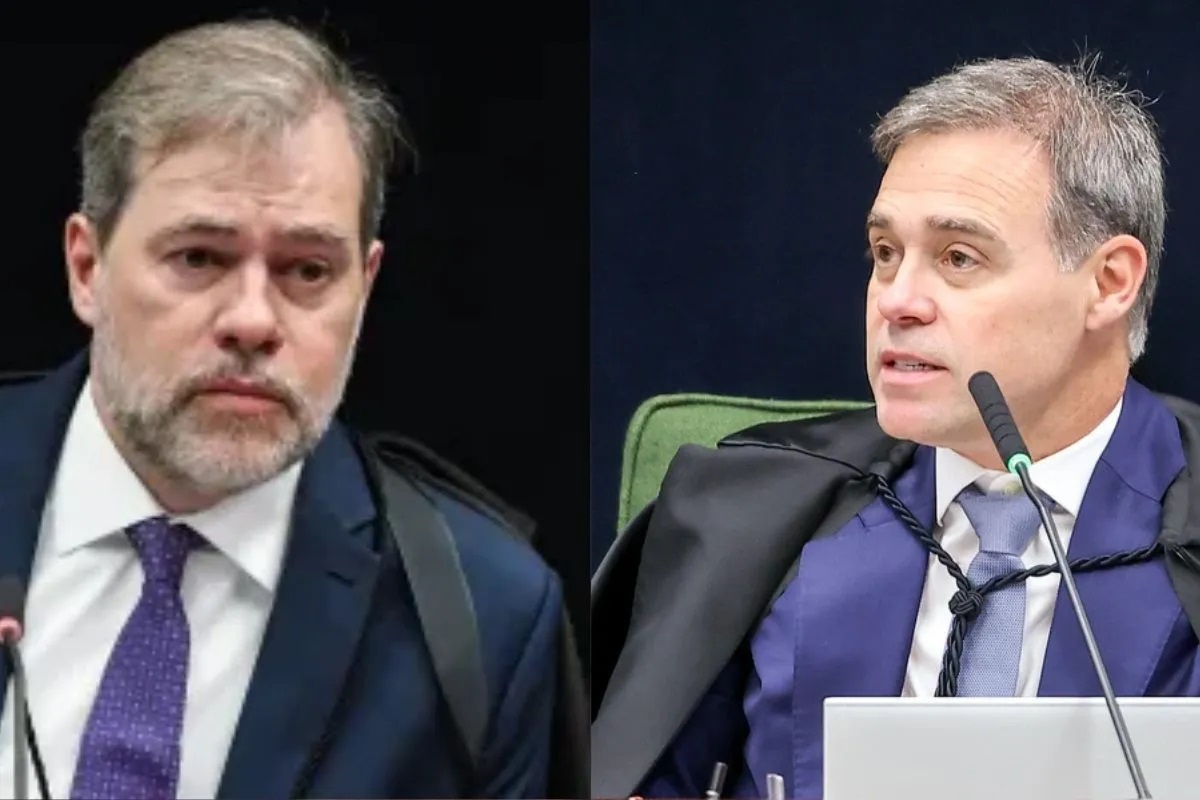 Montagem de fotos dos ministros Dias Toffoli e André Mendonça