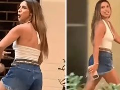 A influencer e advogada argentina Agostina Páez em montagem de duas fotos