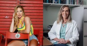 Montagem de fotos da influenciadora Virginia Fonseca e a pesquisadora Tatiana Sampaio