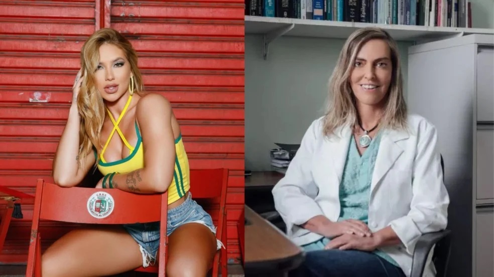 Montagem de fotos da influenciadora Virginia Fonseca e a pesquisadora Tatiana Sampaio