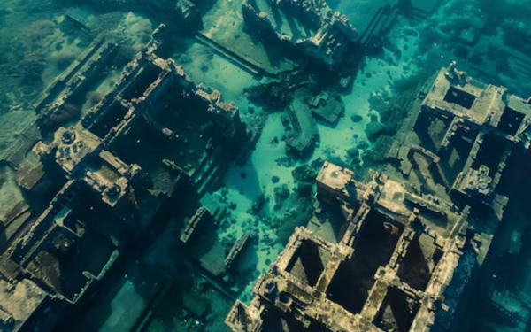 A cidade histórica submersa que reaparece com suas ruínas durante as secas
