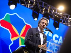 O ministro da Fazenda, Fernando Haddad (PT), falando, sério