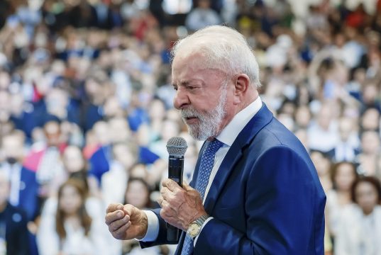 Presidente da República, Luiz Inácio Lula da Silva, durante cerimônia de abertura da Caravana Federativa, falando