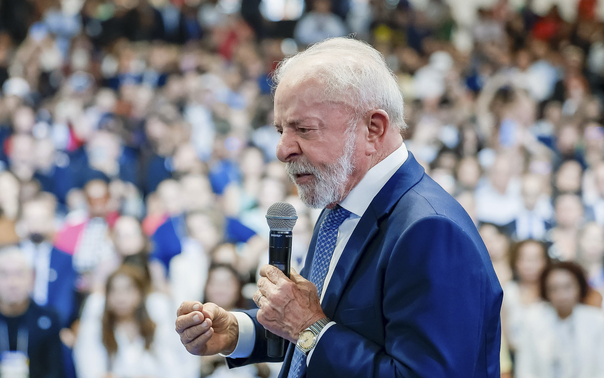 Presidente da República, Luiz Inácio Lula da Silva, durante cerimônia de abertura da Caravana Federativa, falando
