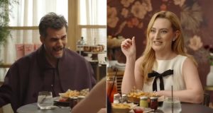 Wagner Moura e Amelia Dimoldenberg em montagem de duas fotos