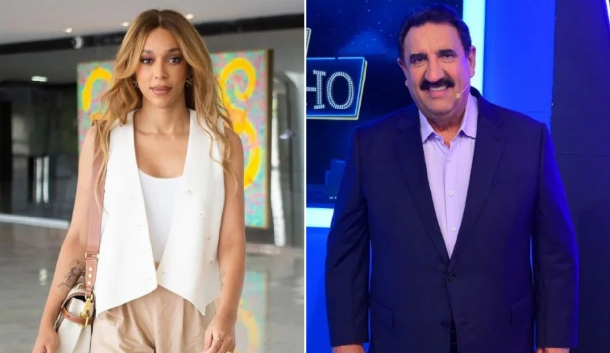 a deputada federal Erika Hilton (PSOL-SP) e Ratinho em pé olhando para a câmera em montagem de duas fotos