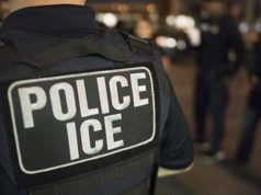 Agente do ICE de costas