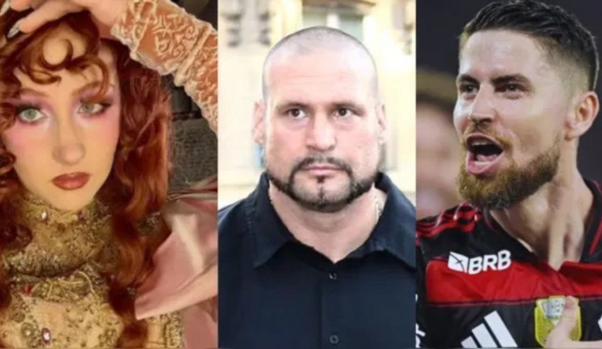 Chappell Roan, Pascal Duvier e Jorginho em montagem de três fotos 