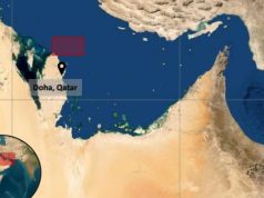 Sinalização do local onde petroleiro foi atingido