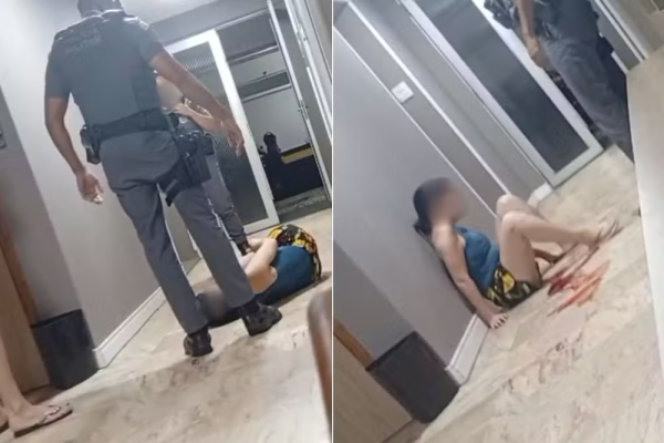 VÍDEO: PM é flagrado dando chute no rosto de mulher caída em SP