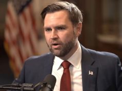 O vice-presidente dos Estados Unidos, J.D. Vance, falando